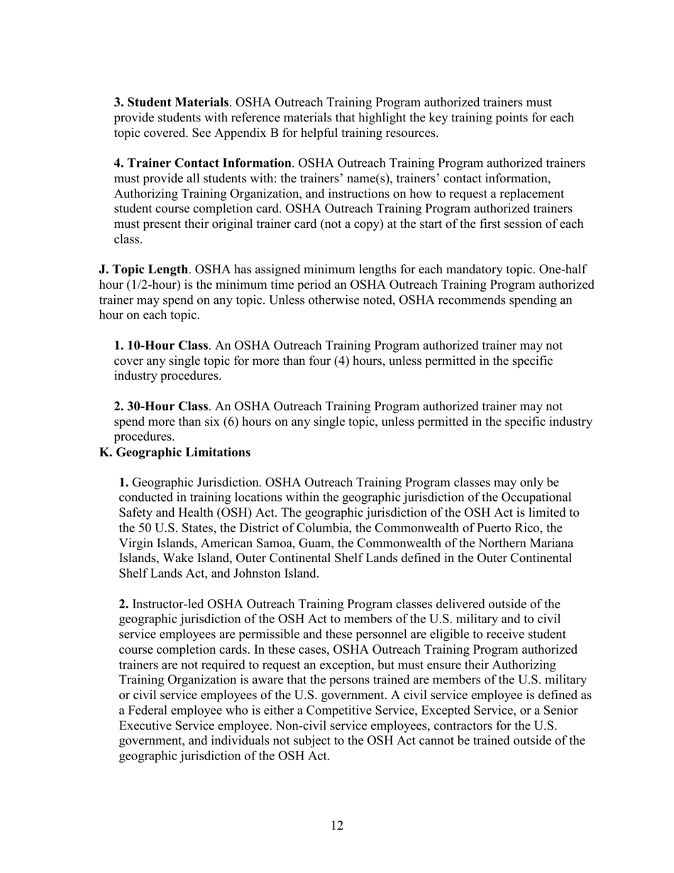 Outreach Training Program Requirements, Page 18
