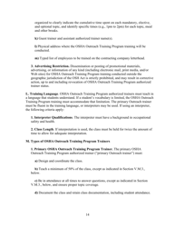 Outreach Training Program Requirements, Page 20
