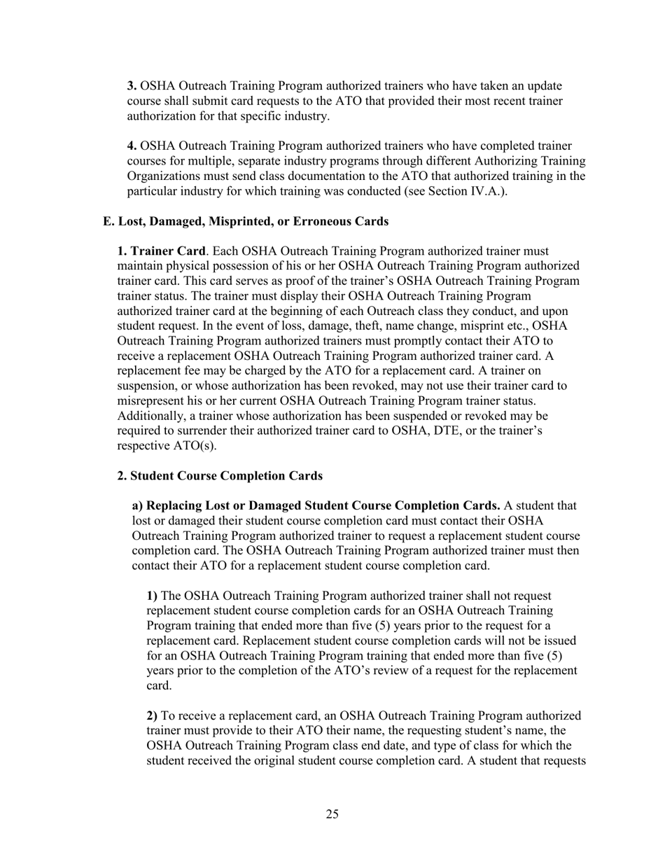 Outreach Training Program Requirements, Page 31