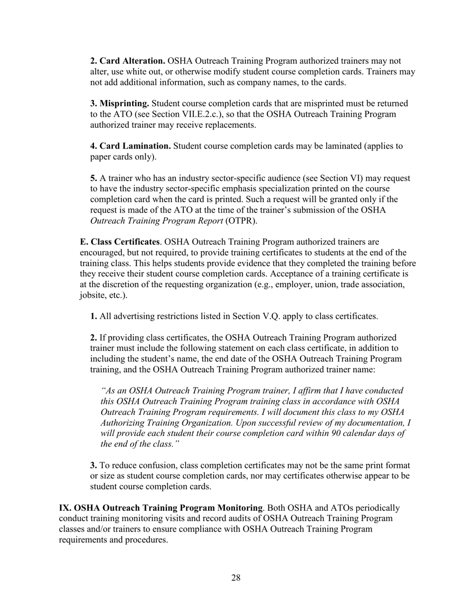 Outreach Training Program Requirements, Page 34