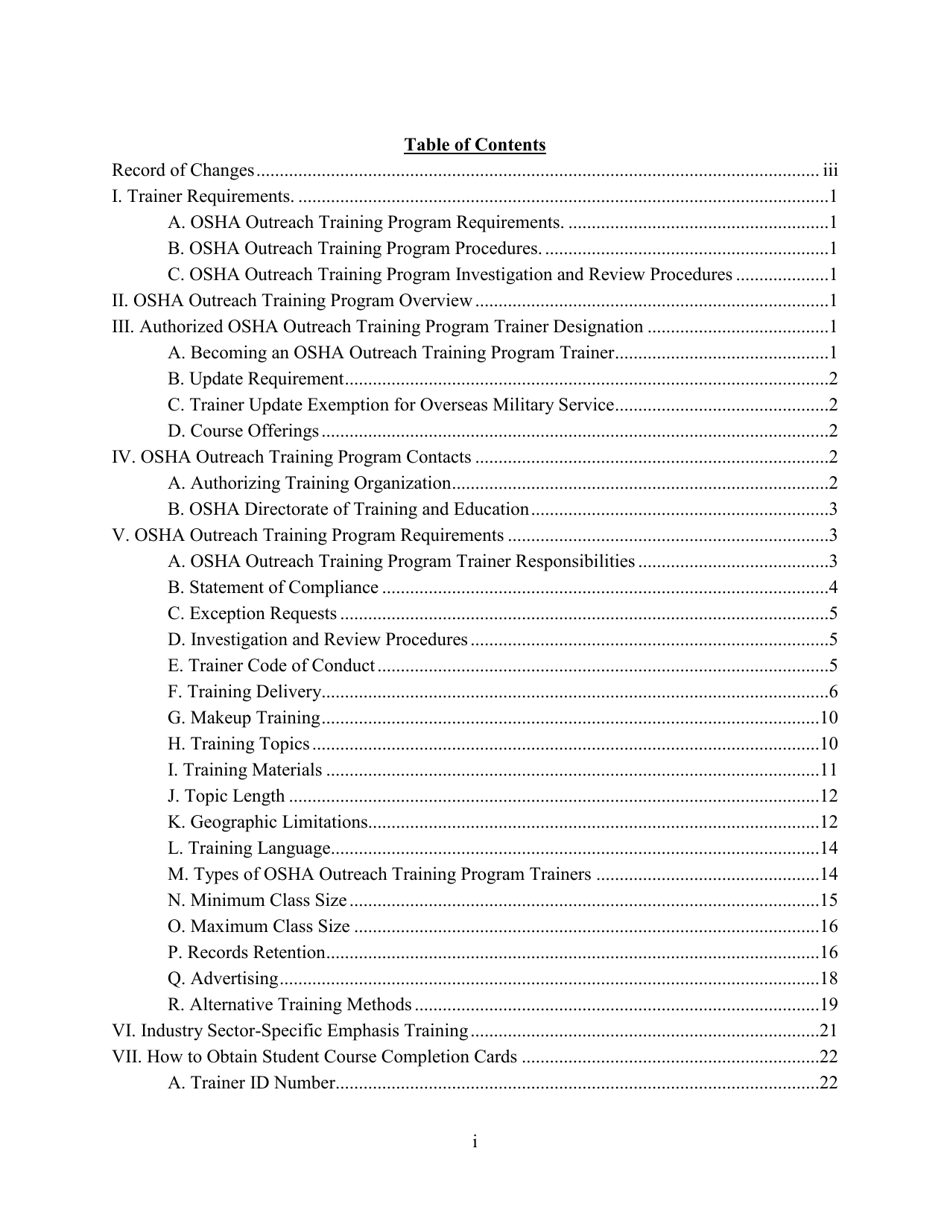 Outreach Training Program Requirements, Page 3