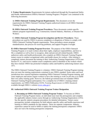 Outreach Training Program Requirements, Page 7