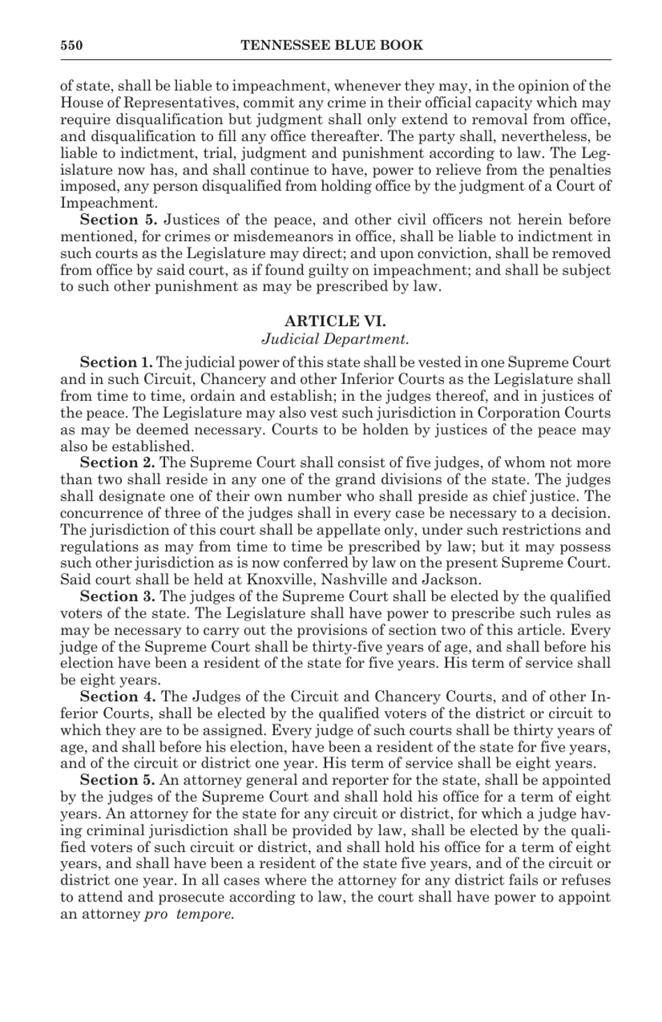 Tennessee Blue Book - Constitution of the State of Tennessee - Tennessee, Page 15