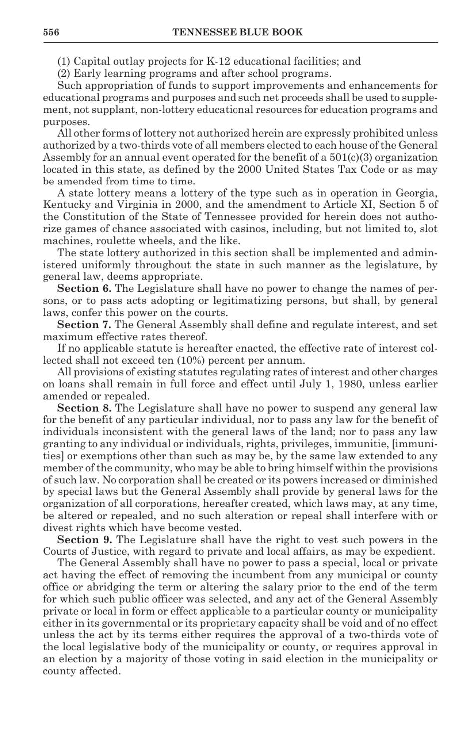 Tennessee Blue Book - Constitution of the State of Tennessee - Tennessee, Page 21