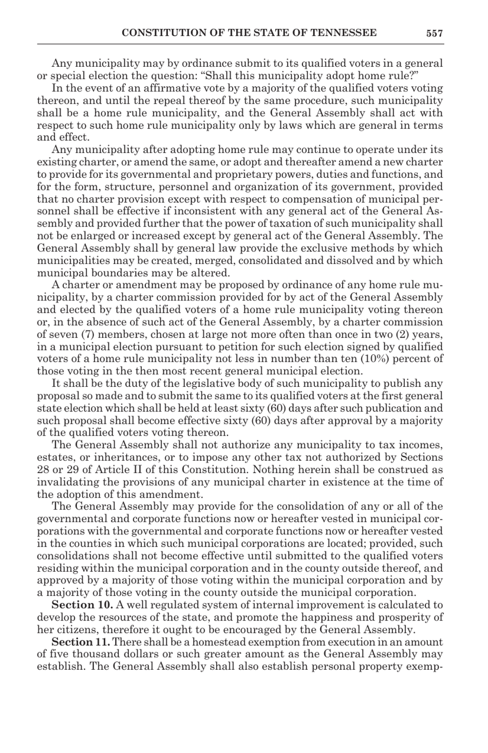 Tennessee Blue Book - Constitution of the State of Tennessee - Tennessee, Page 22