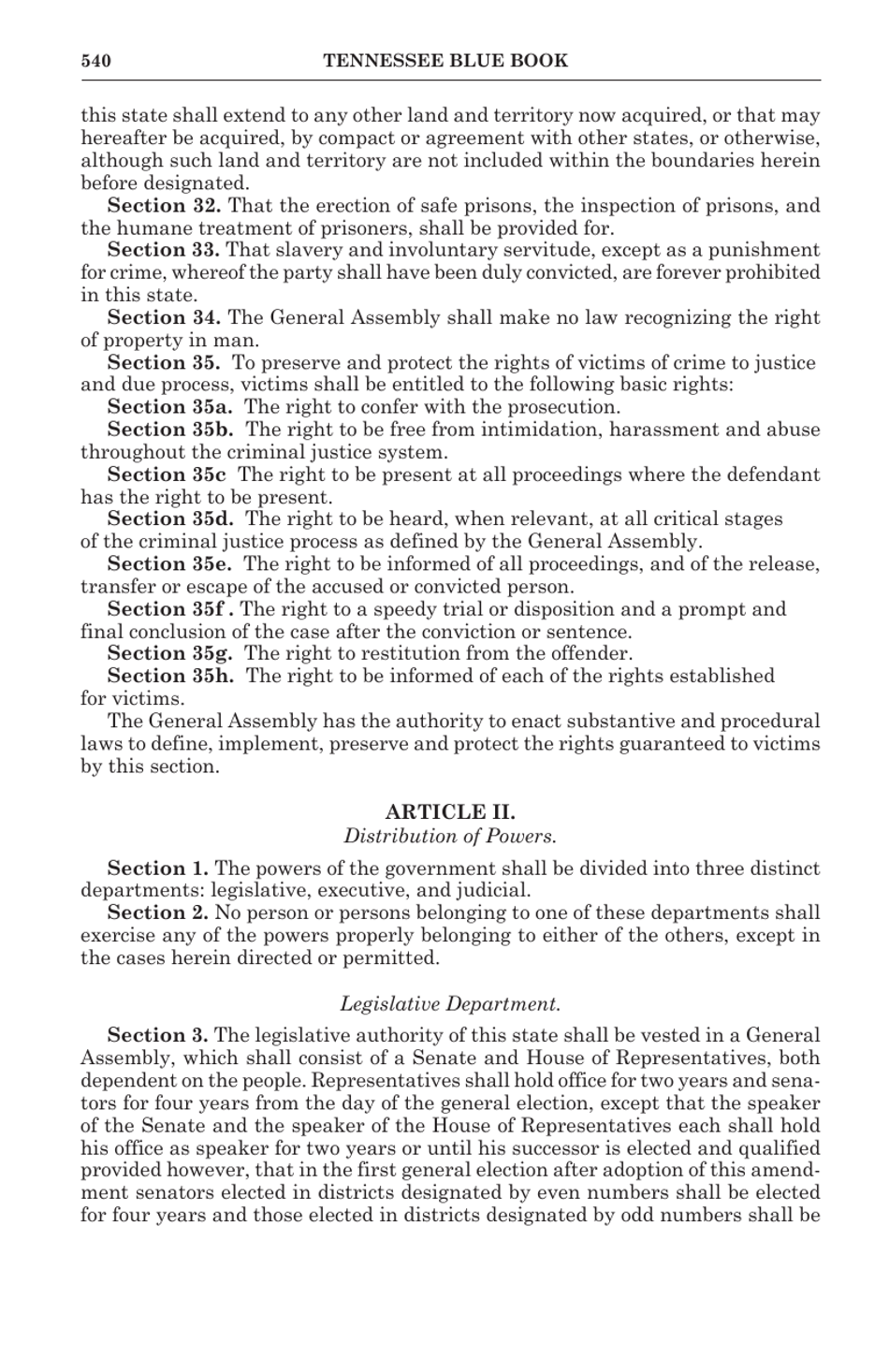 Tennessee Blue Book - Constitution of the State of Tennessee - Tennessee, Page 5