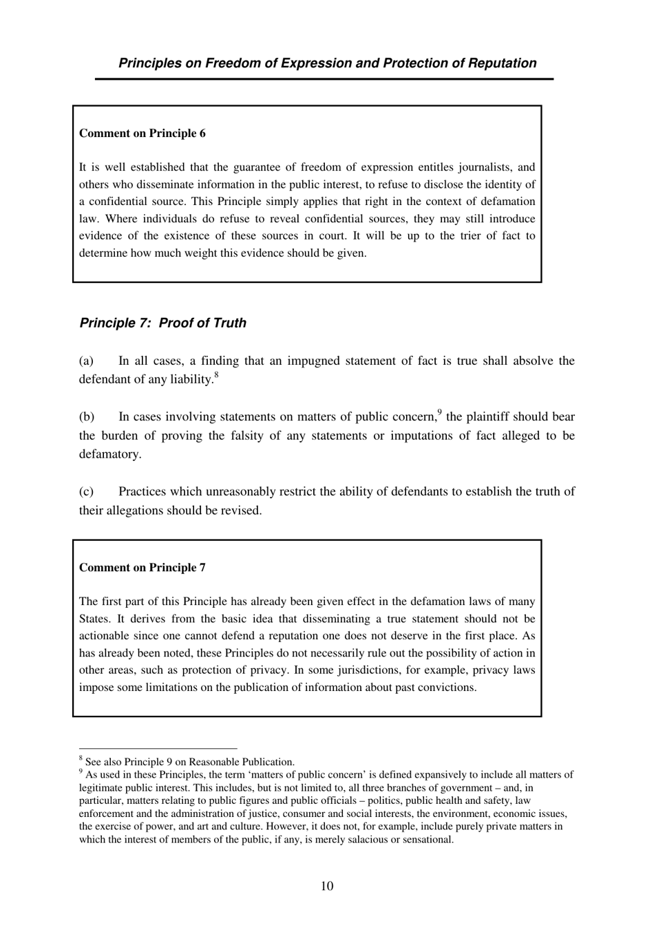 Defining Defamation: Principles on Freedom of Expression and Protection of Reputation - Article 19, Page 16