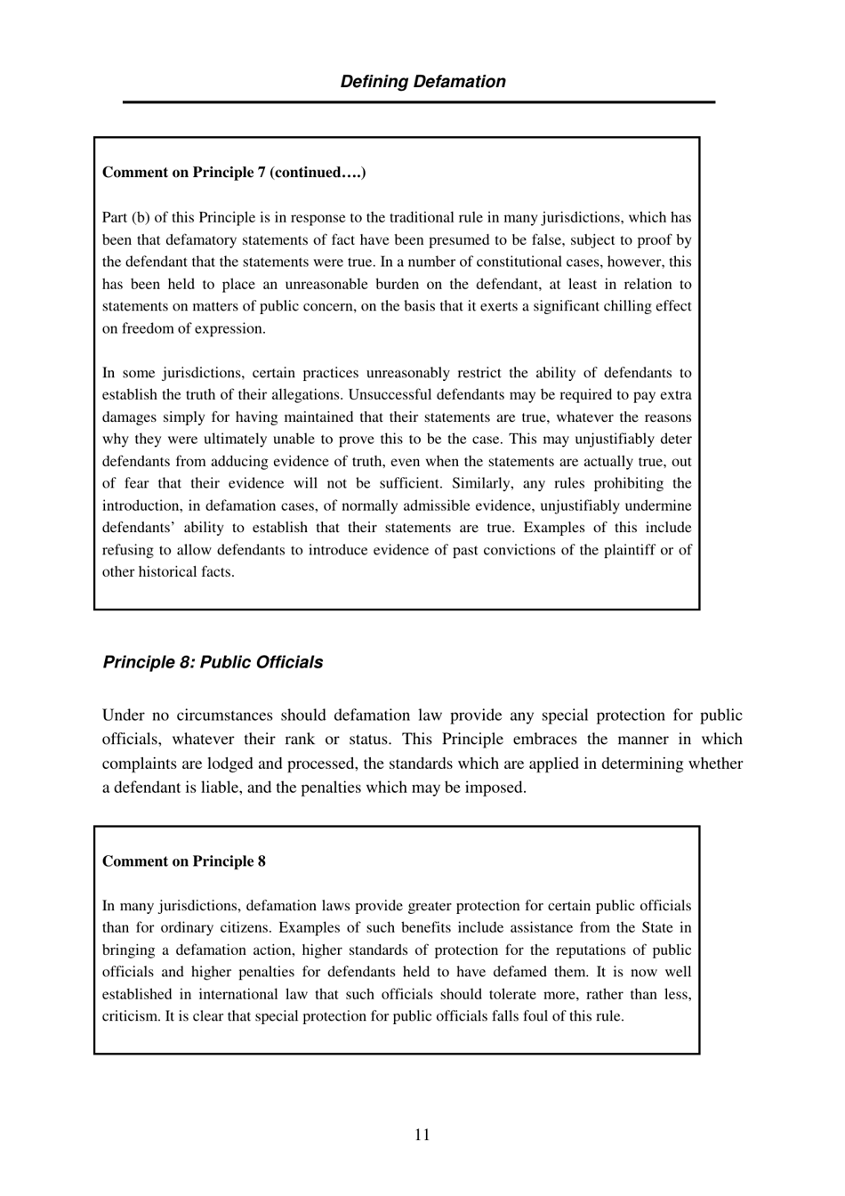 Defining Defamation: Principles on Freedom of Expression and Protection of Reputation - Article 19, Page 17