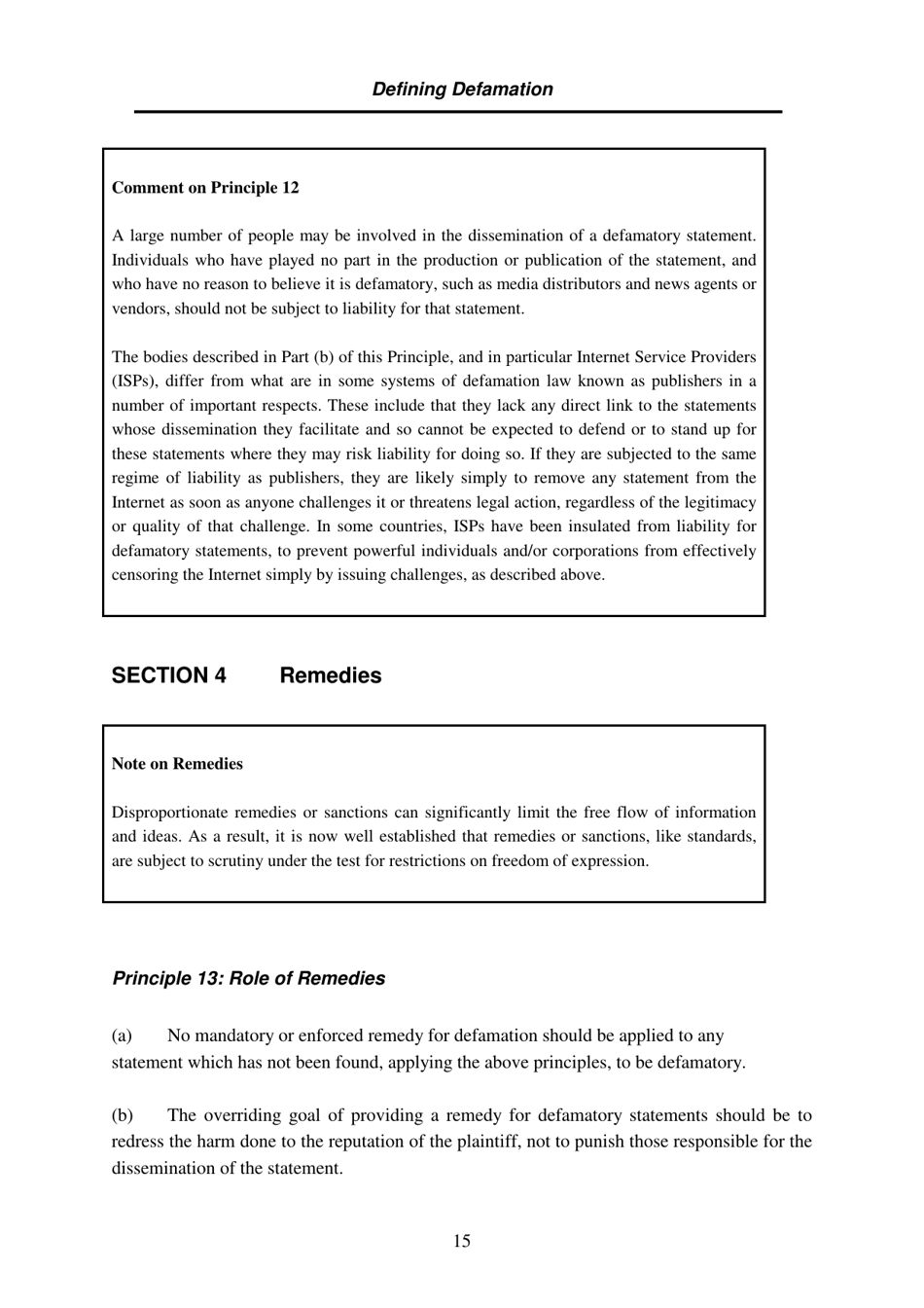 Defining Defamation: Principles on Freedom of Expression and Protection of Reputation - Article 19, Page 21