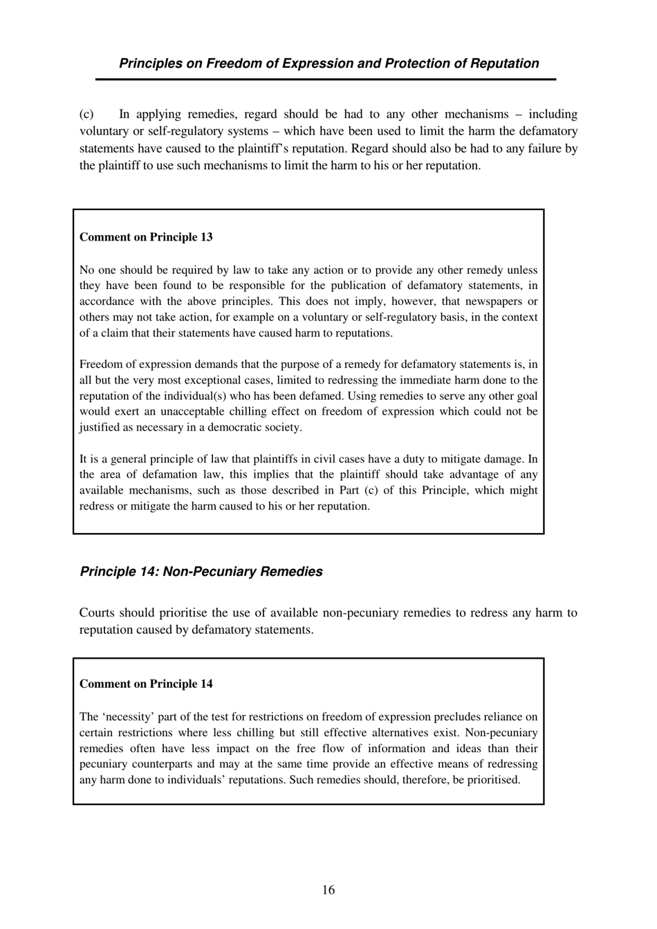 Defining Defamation: Principles on Freedom of Expression and Protection of Reputation - Article 19, Page 22