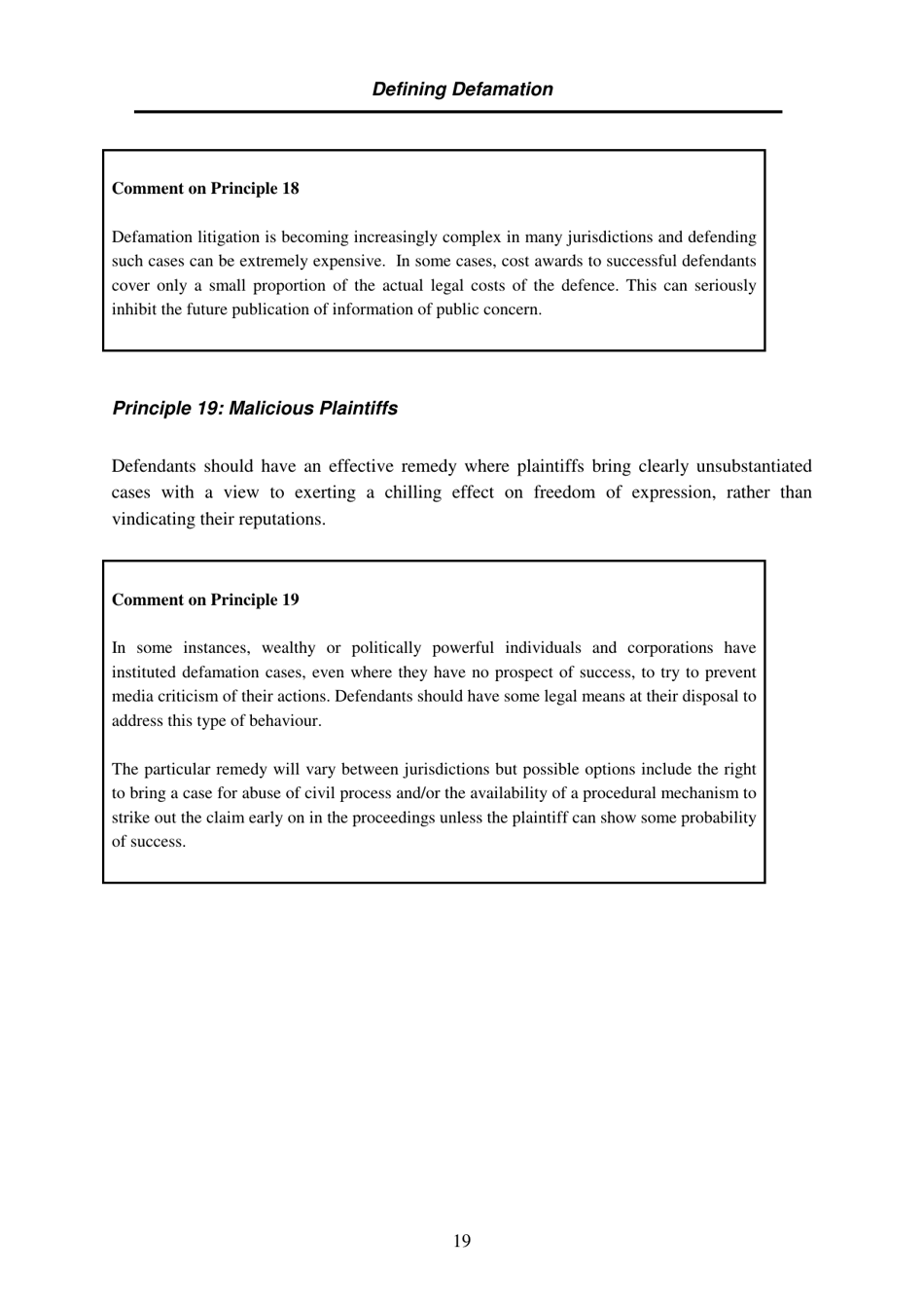 Defining Defamation: Principles on Freedom of Expression and Protection of Reputation - Article 19, Page 25