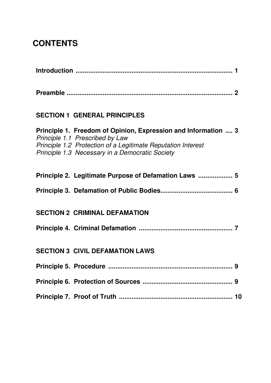 Defining Defamation: Principles on Freedom of Expression and Protection of Reputation - Article 19, Page 5