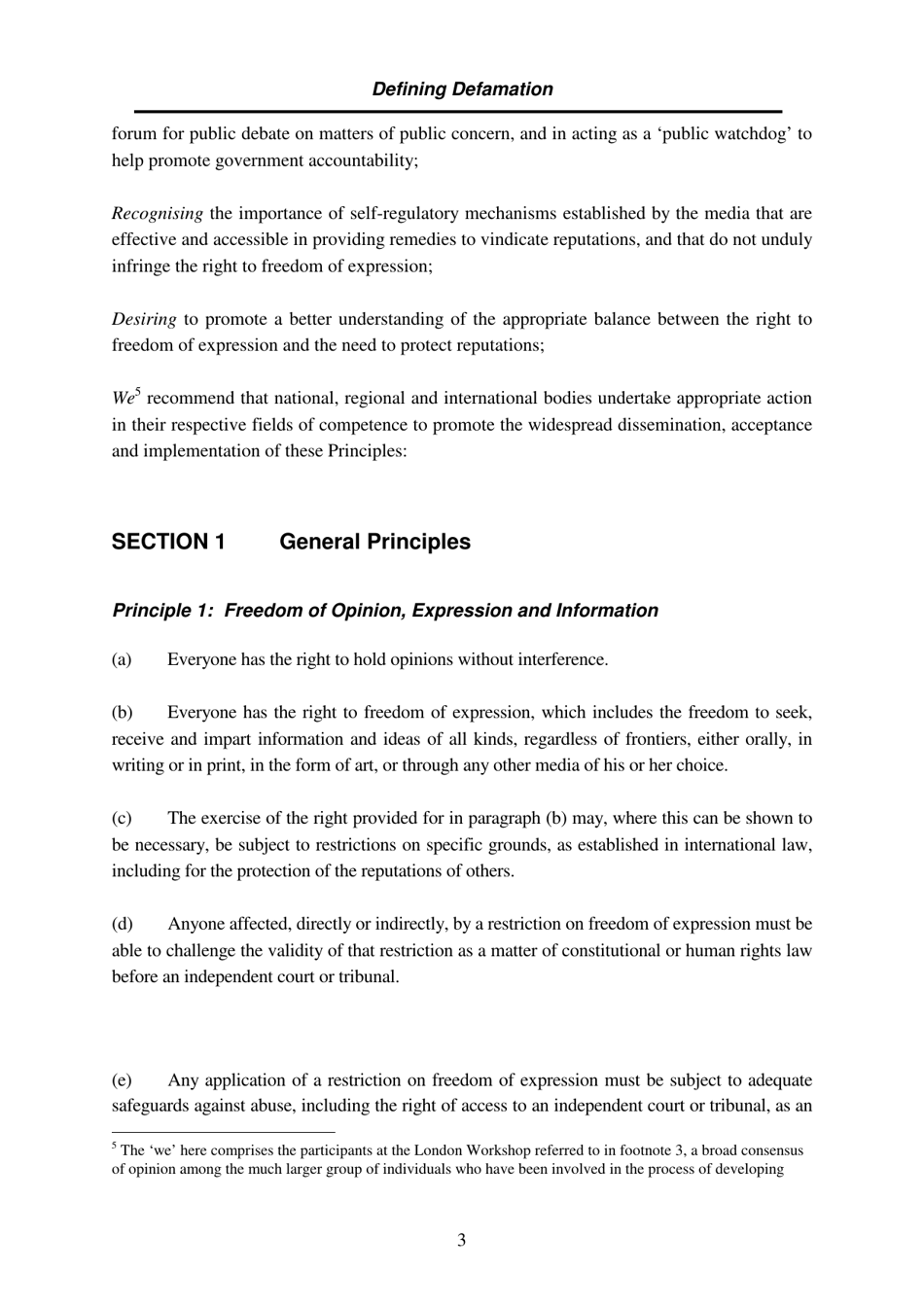 Defining Defamation: Principles on Freedom of Expression and Protection of Reputation - Article 19, Page 9
