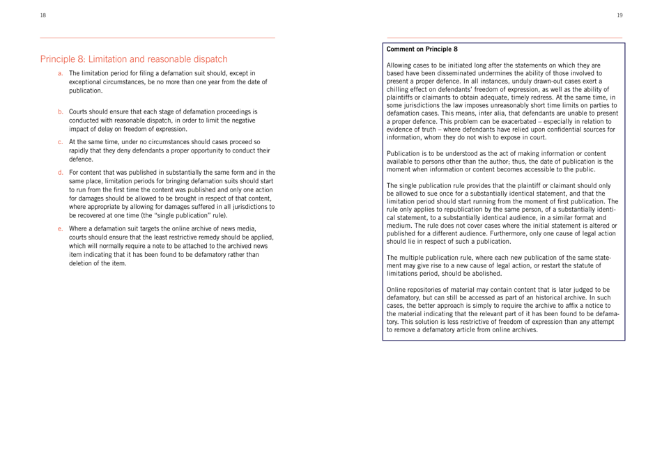 Defining Defamation: Principles on Freedom of Expression and Protection of Reputation - Article 19, Page 11