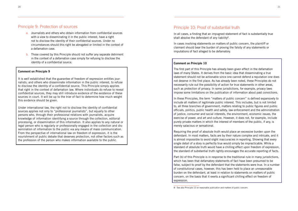 Defining Defamation: Principles on Freedom of Expression and Protection of Reputation - Article 19, Page 12