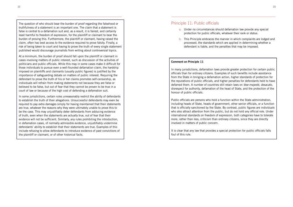 Defining Defamation: Principles on Freedom of Expression and Protection of Reputation - Article 19, Page 13