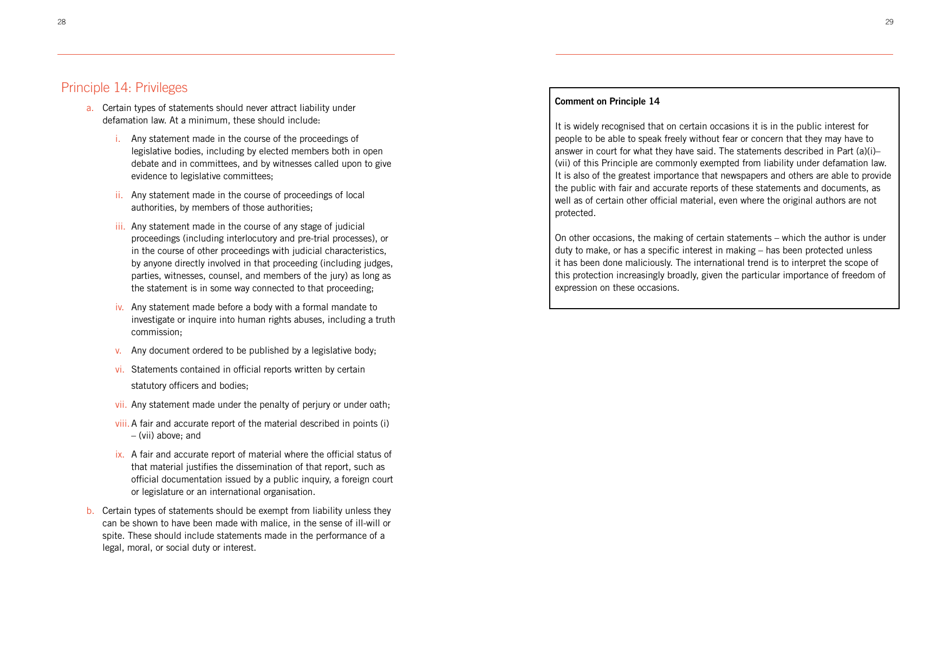 Defining Defamation: Principles on Freedom of Expression and Protection of Reputation - Article 19, Page 16