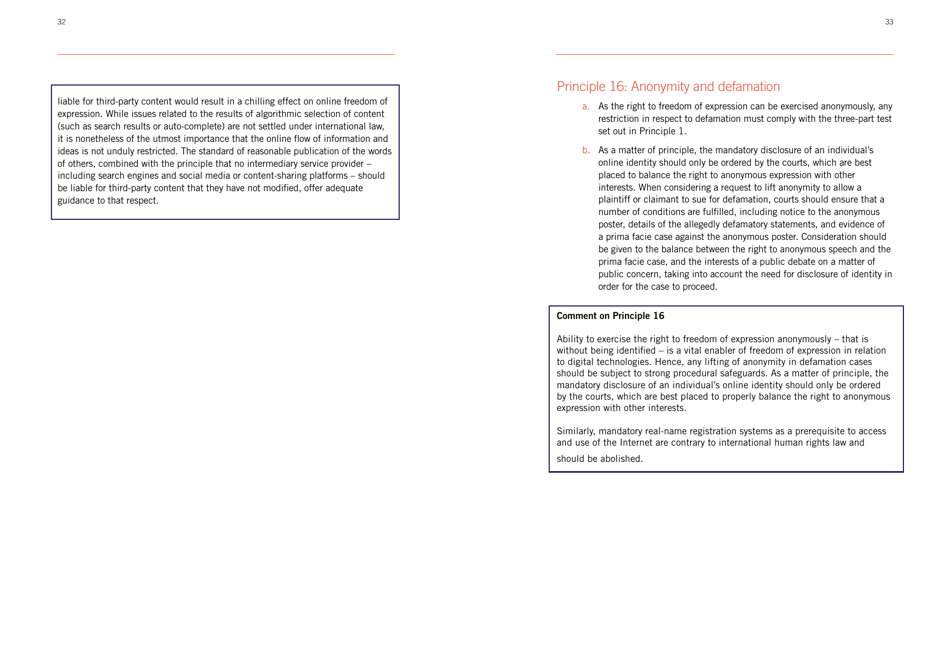 Defining Defamation: Principles on Freedom of Expression and Protection of Reputation - Article 19, Page 18