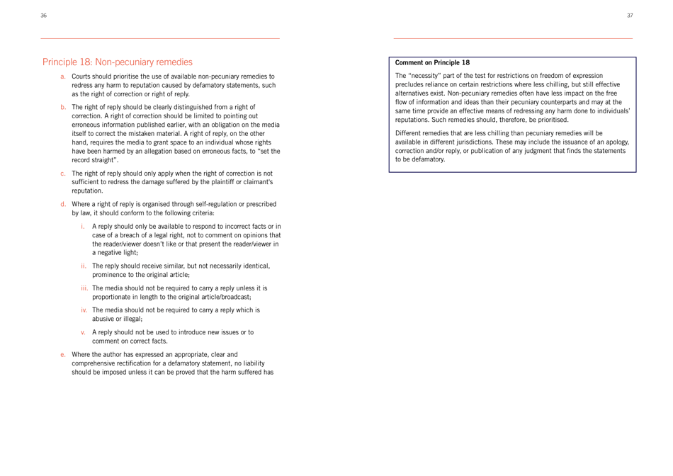 Defining Defamation: Principles on Freedom of Expression and Protection of Reputation - Article 19, Page 20