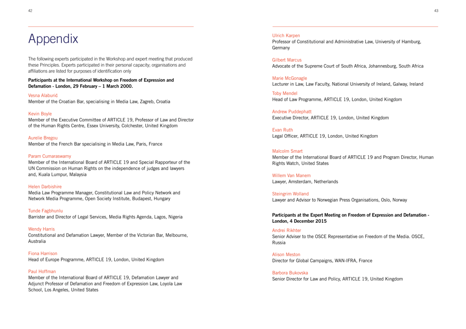 Defining Defamation: Principles on Freedom of Expression and Protection of Reputation - Article 19, Page 23