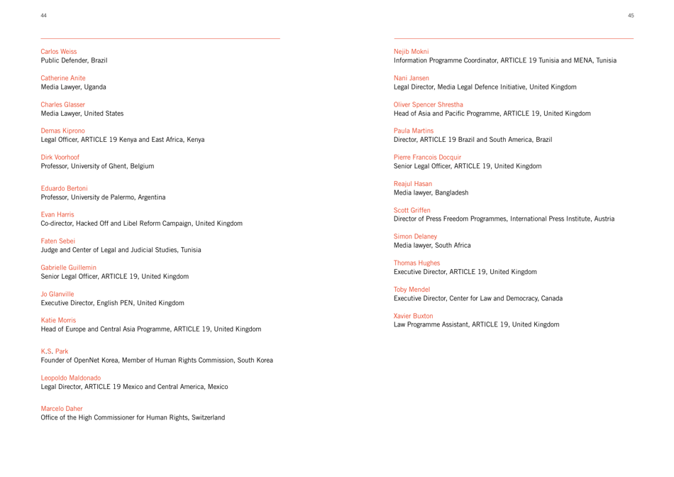 Defining Defamation: Principles on Freedom of Expression and Protection of Reputation - Article 19, Page 24