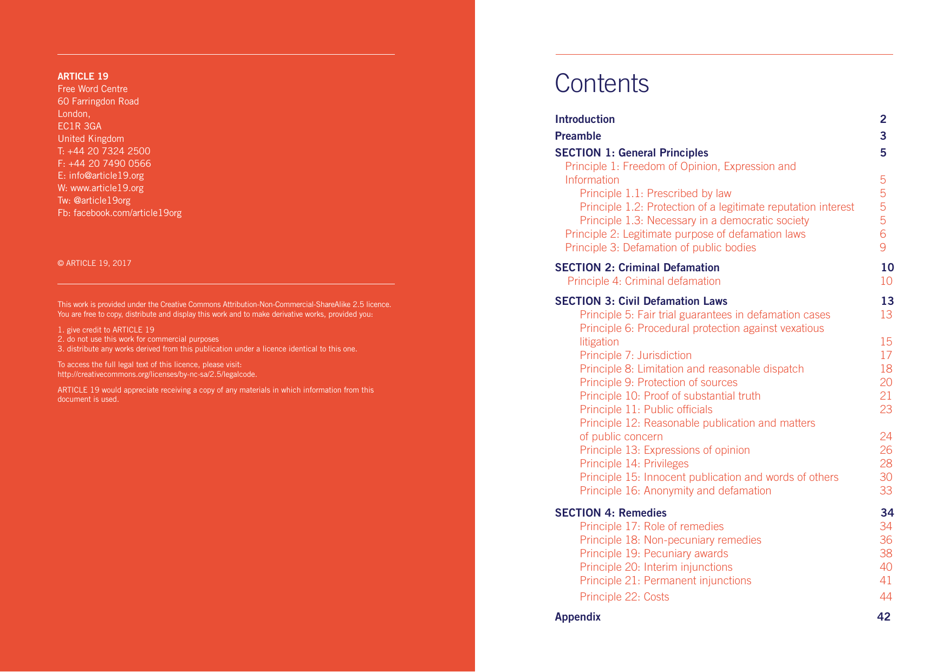 Defining Defamation: Principles on Freedom of Expression and Protection of Reputation - Article 19, Page 2