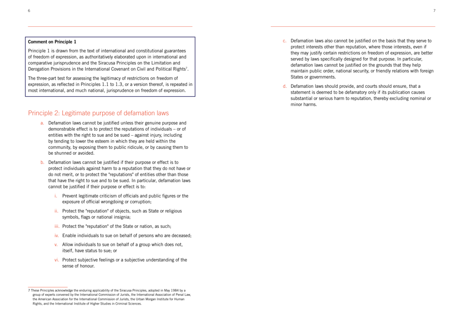 Defining Defamation: Principles on Freedom of Expression and Protection of Reputation - Article 19, Page 5