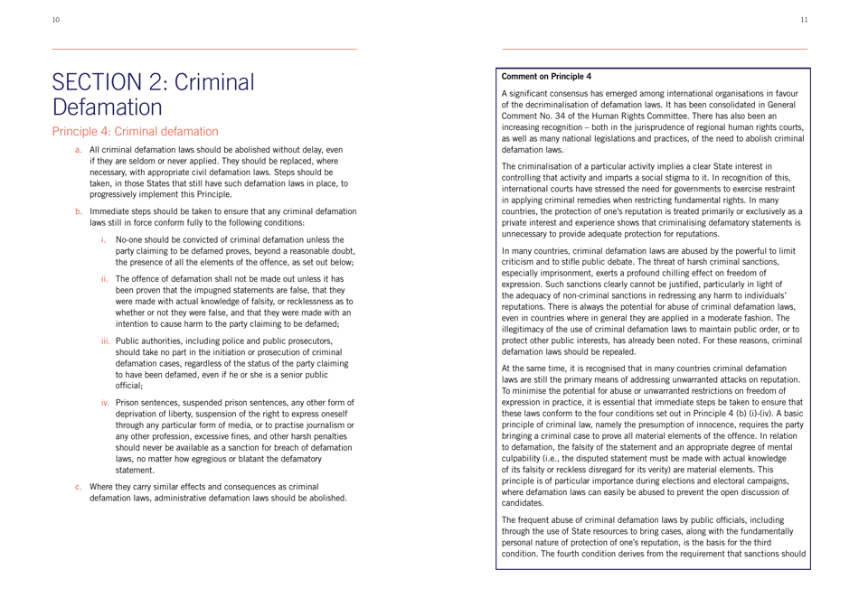 Defining Defamation: Principles on Freedom of Expression and Protection of Reputation - Article 19, Page 7