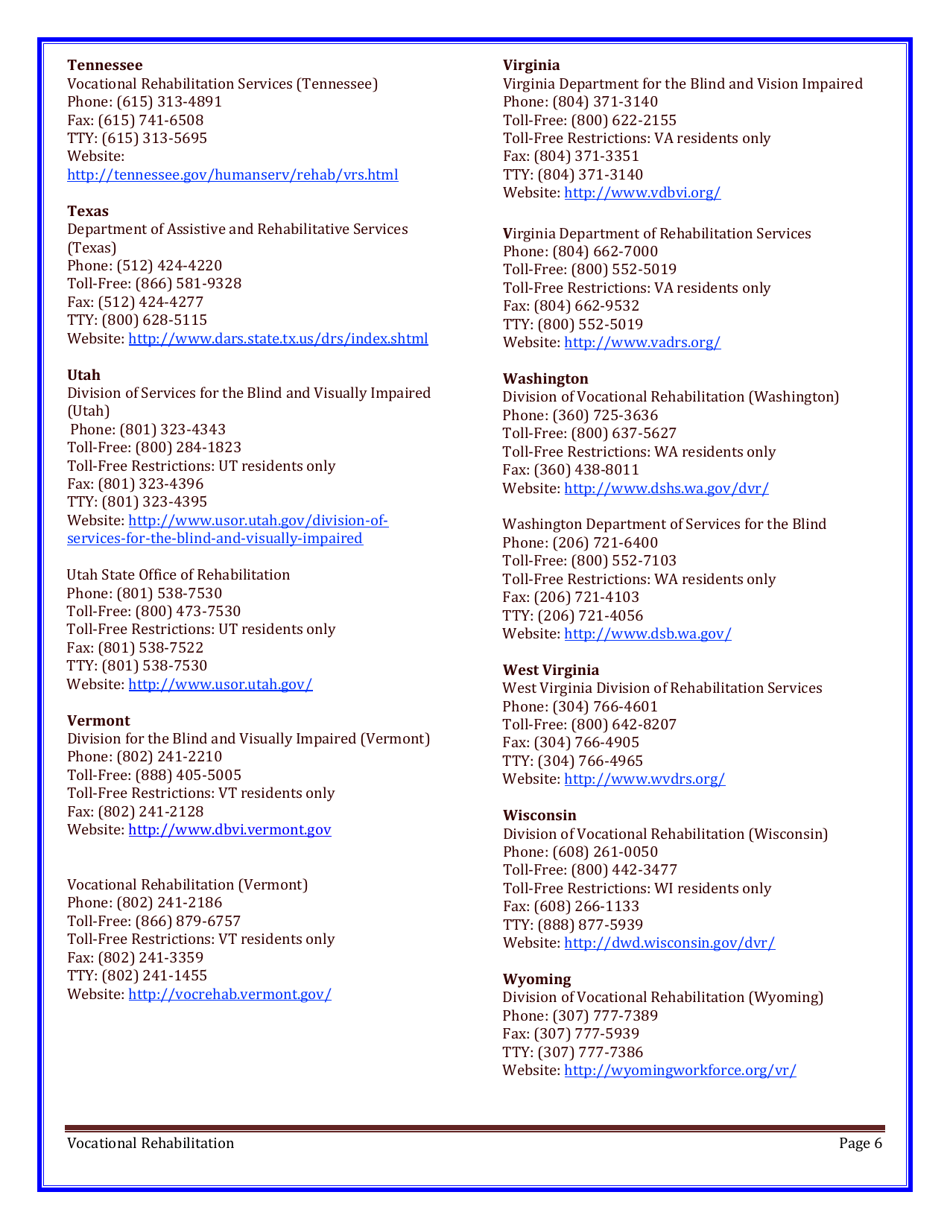 State Vocational Rehabilitation Agency, Page 6