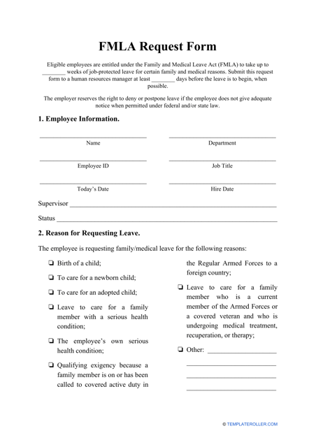 Fmla Request Form