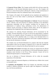 Employee Privacy Policy Template, Page 2
