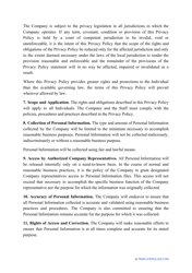 Employee Privacy Policy Template, Page 3