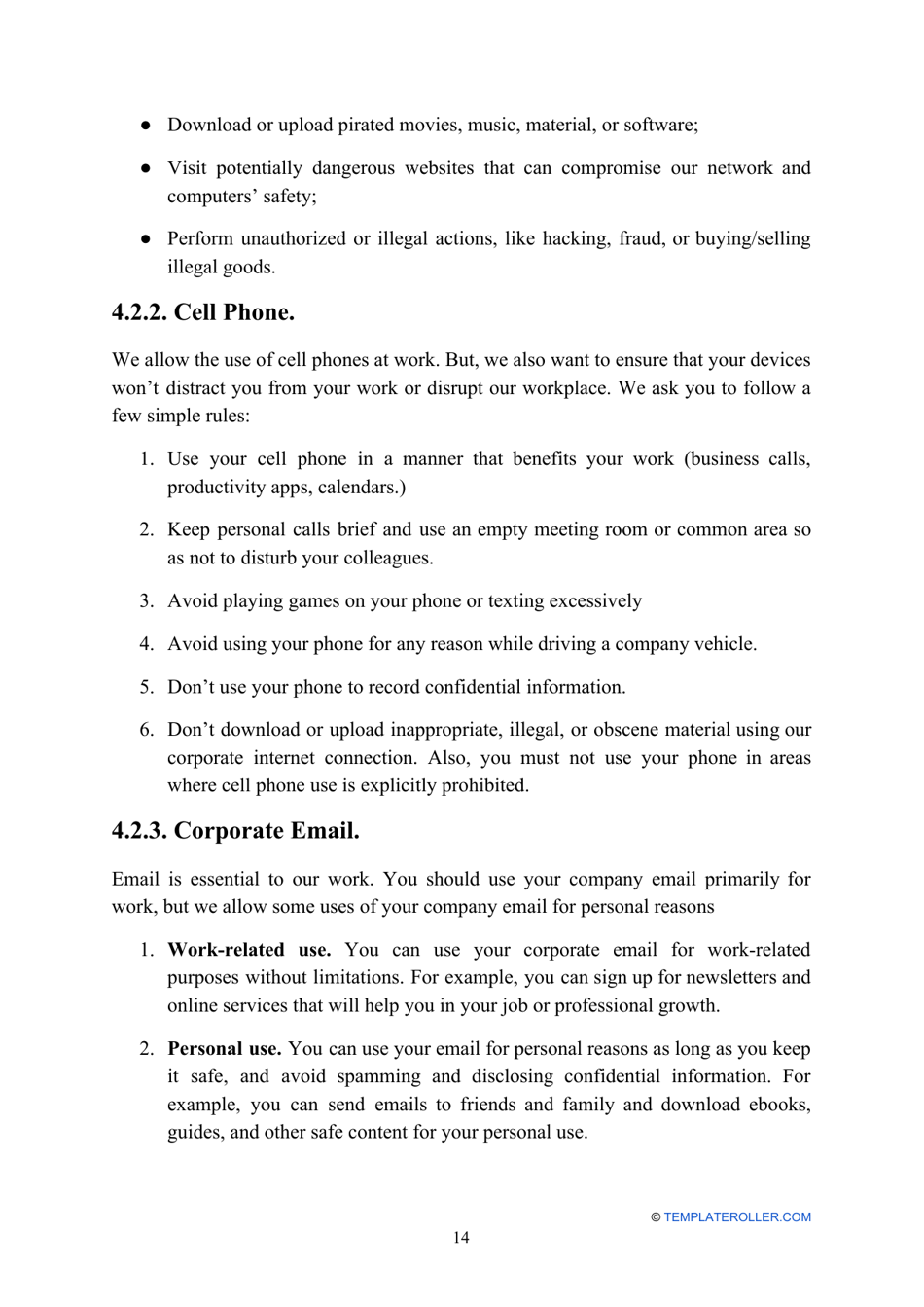 Employee Handbook Template, Page 14