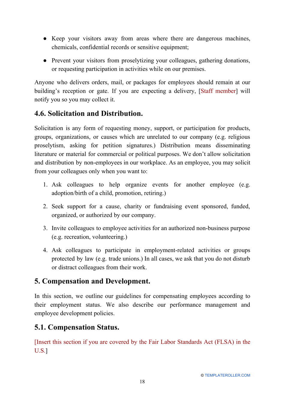 Employee Handbook Template, Page 18