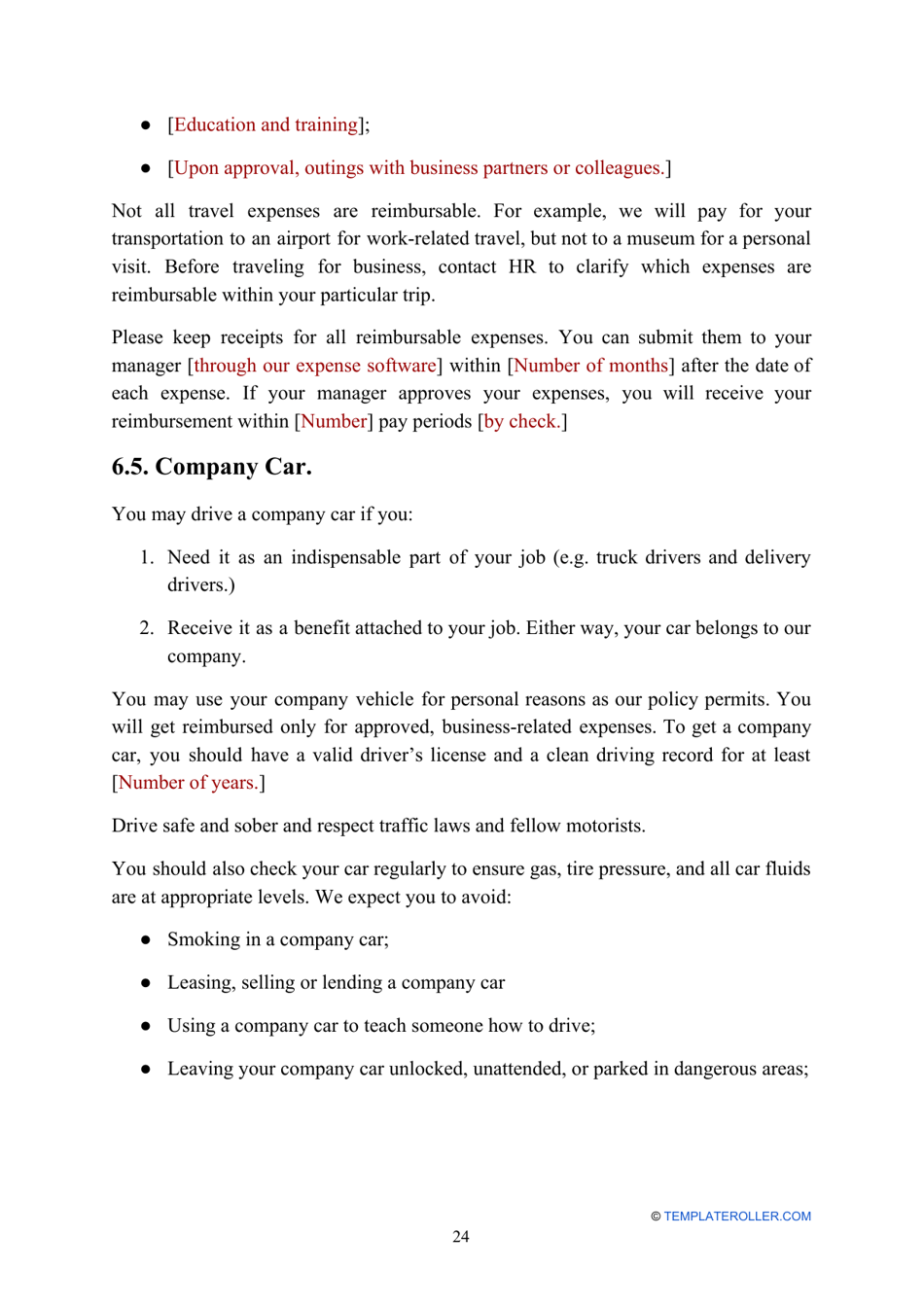 Employee Handbook Template, Page 24