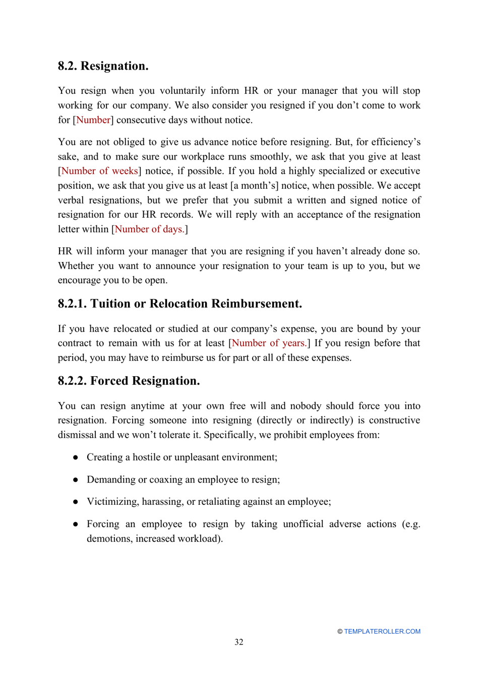 Employee Handbook Template, Page 32