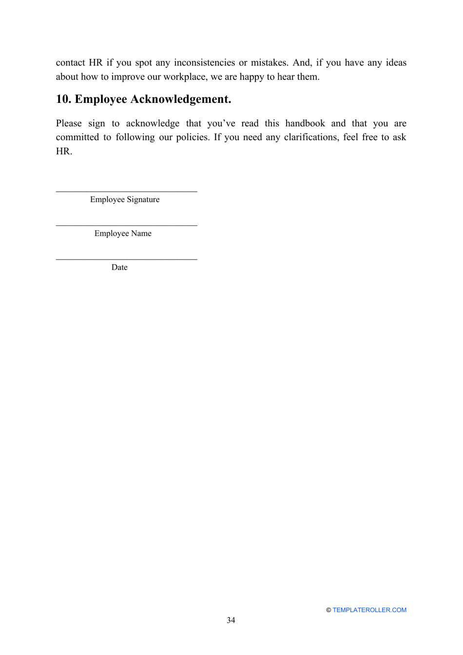 Employee Handbook Template, Page 34