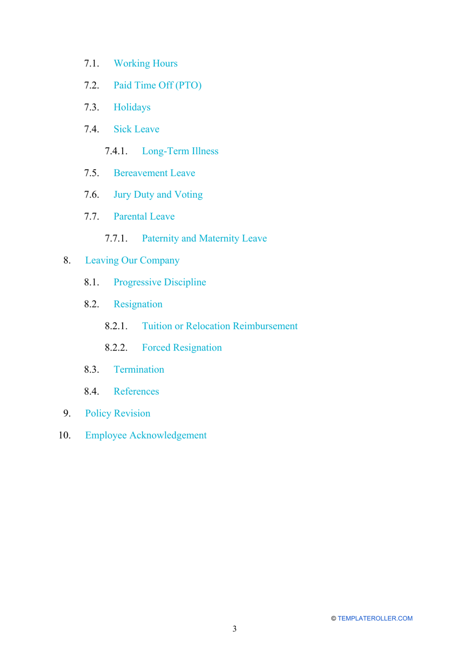 Employee Handbook Template, Page 3