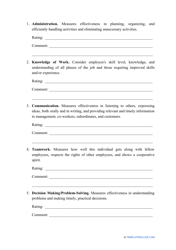 Employee Evaluation Form, Page 2