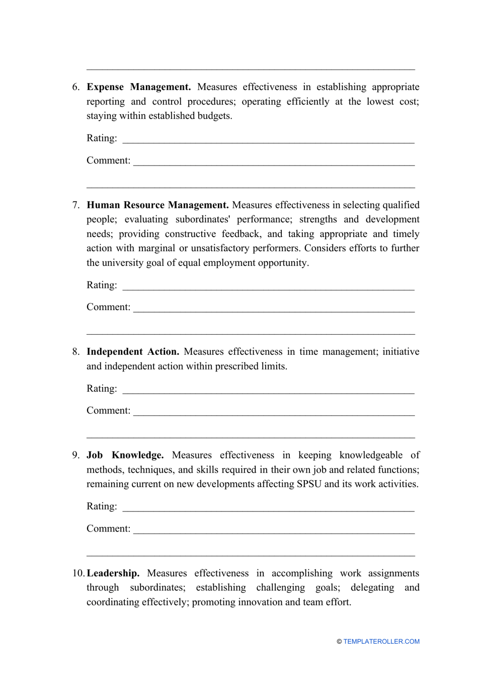 Employee Evaluation Form, Page 3