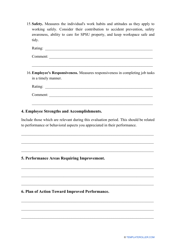 Employee Evaluation Form, Page 5