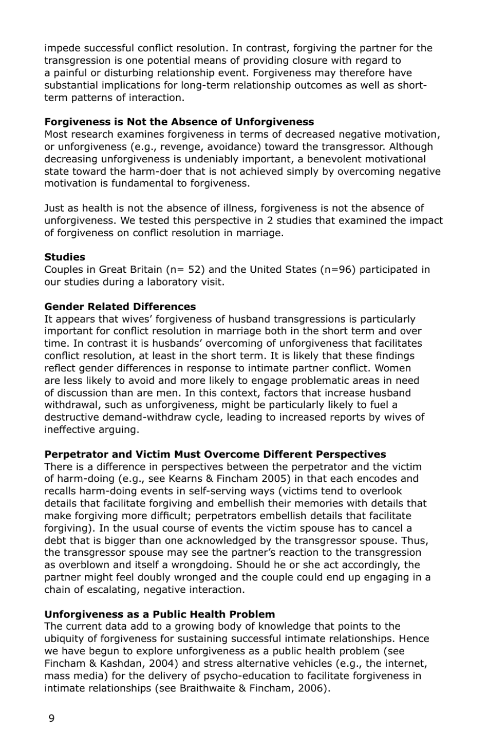 Forgiveness: a Sampling of Research Results - American Psychological Association, Page 10