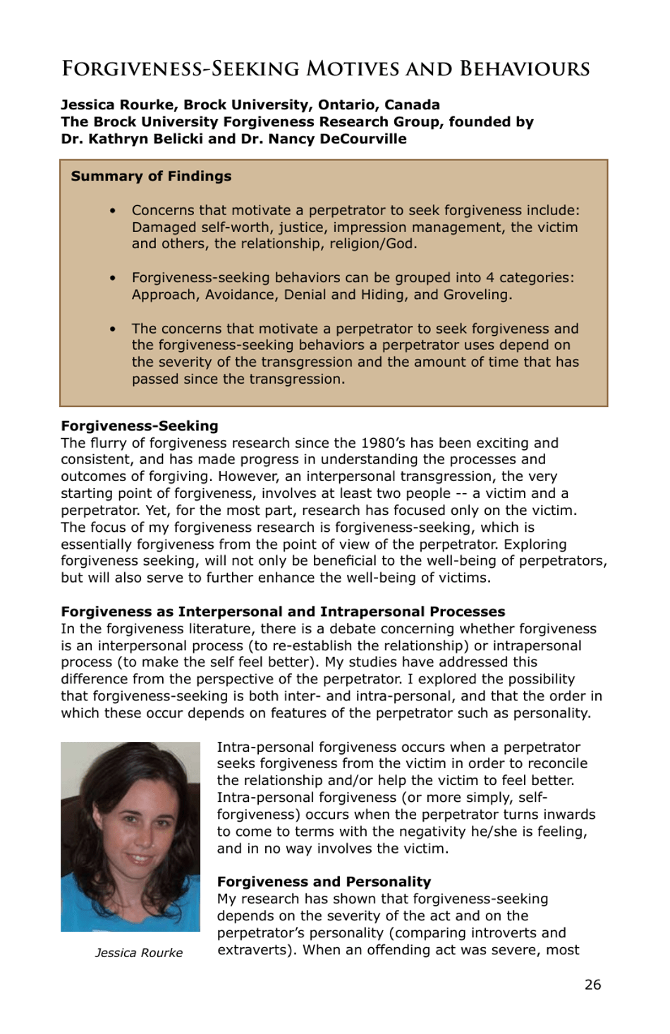 Forgiveness: a Sampling of Research Results - American Psychological Association, Page 27