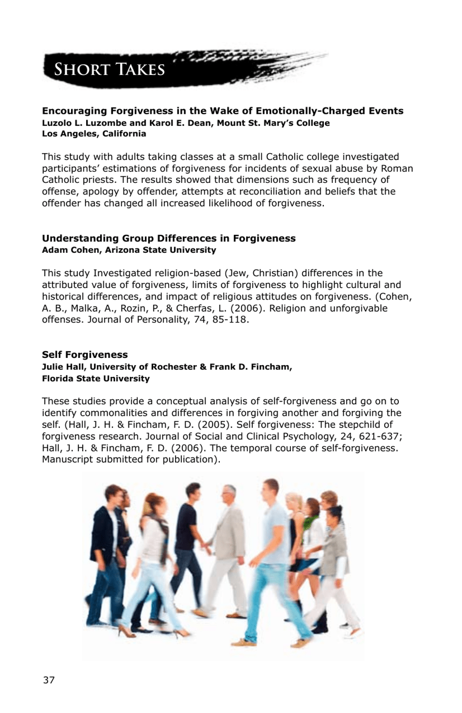 Forgiveness: a Sampling of Research Results - American Psychological Association, Page 38