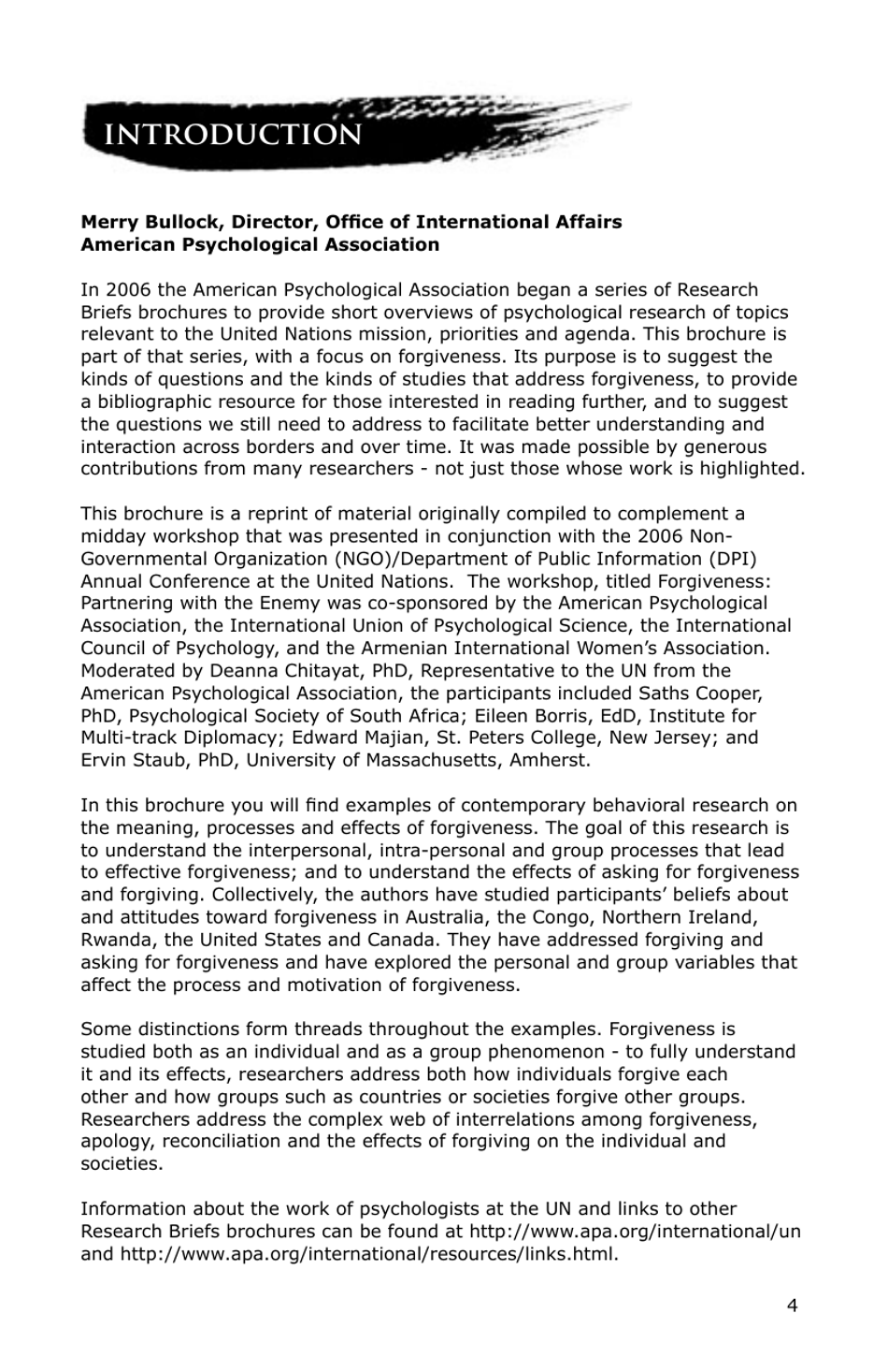 Forgiveness: a Sampling of Research Results - American Psychological Association, Page 5