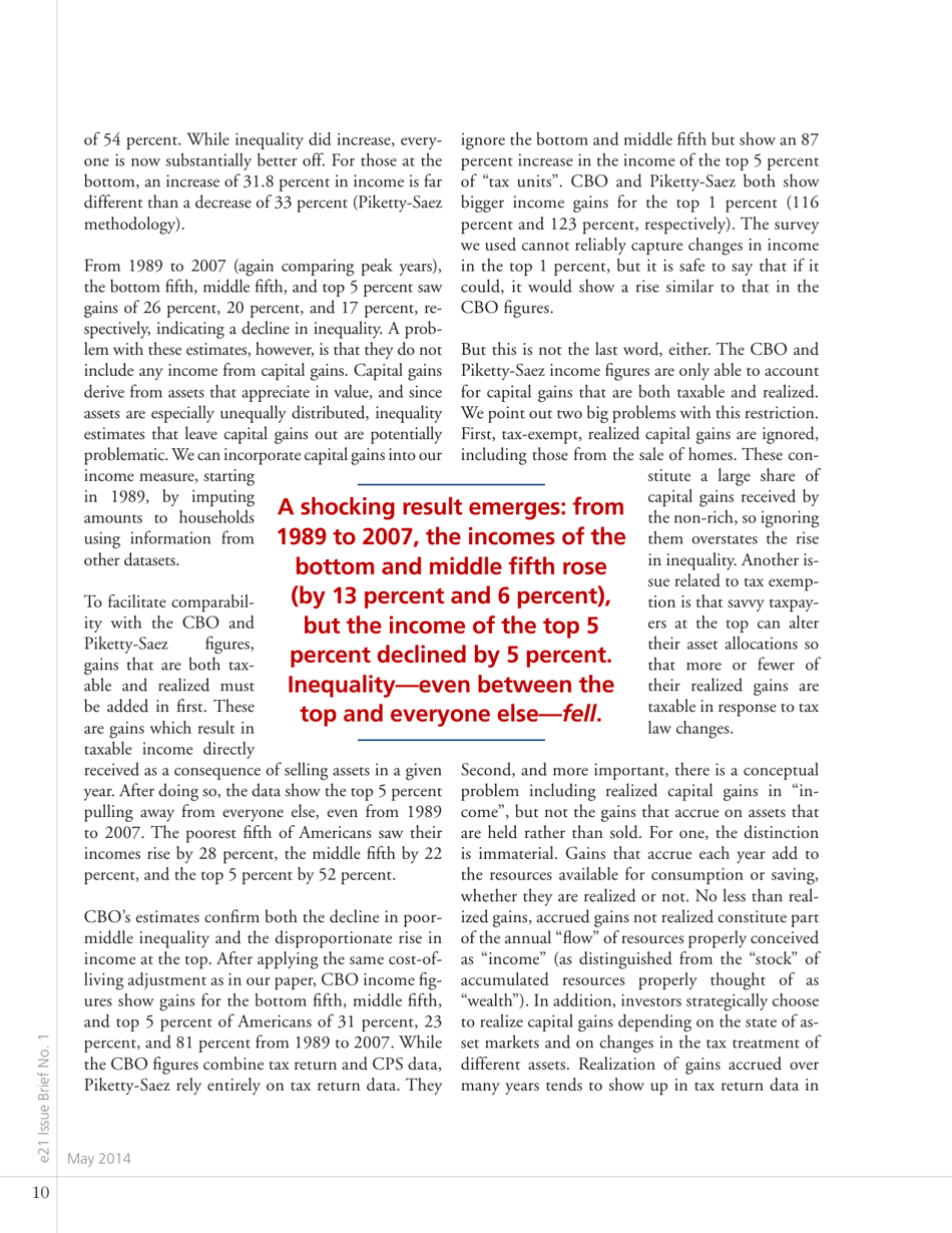 Income Inequality in America Fact and Fiction - E21 Issue Brief, Page 14