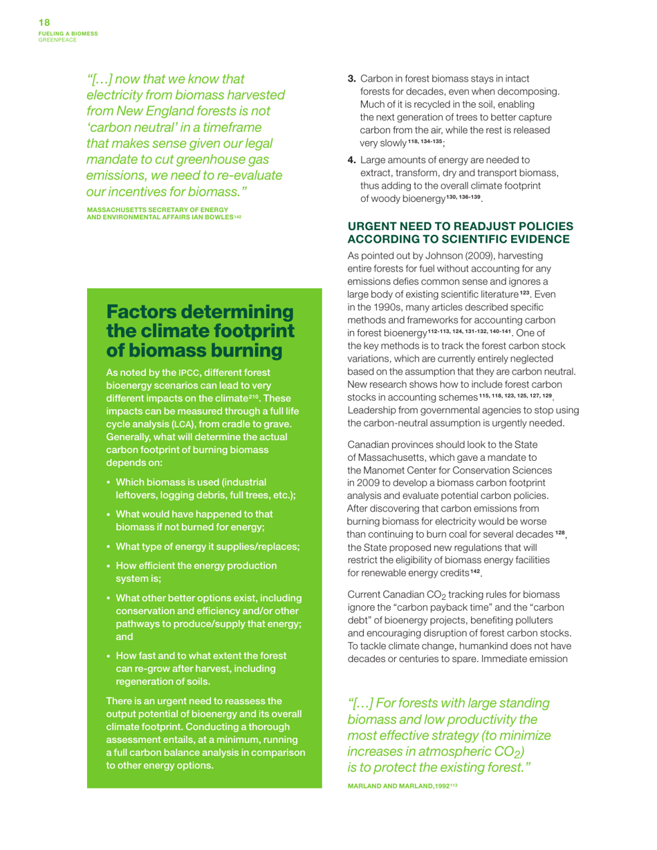 Fuelling a Biomess - Why Burning Trees for Energy Will Harm People, the Climate and Forests - Greenpeace - Canada, Page 18