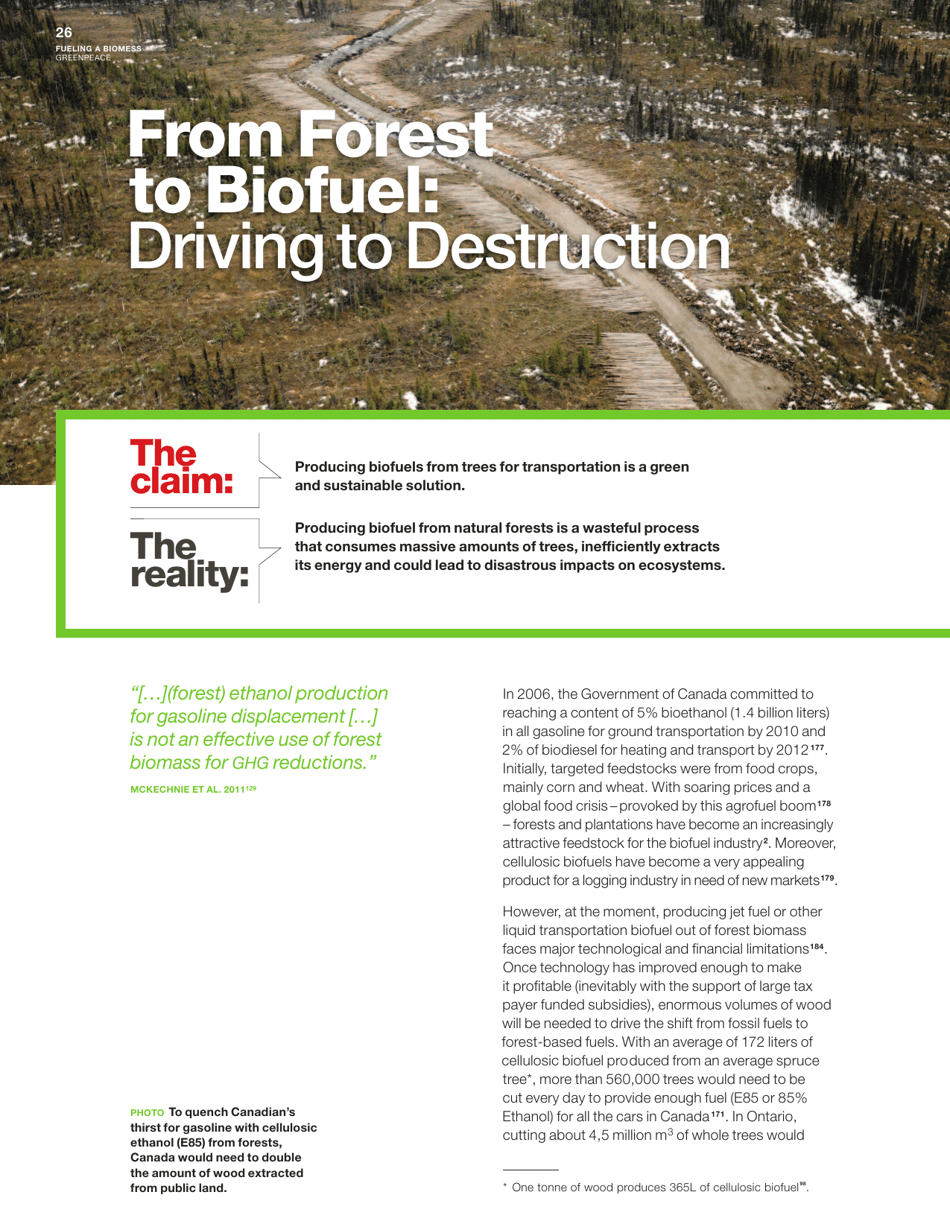 Fuelling a Biomess - Why Burning Trees for Energy Will Harm People, the Climate and Forests - Greenpeace - Canada, Page 26