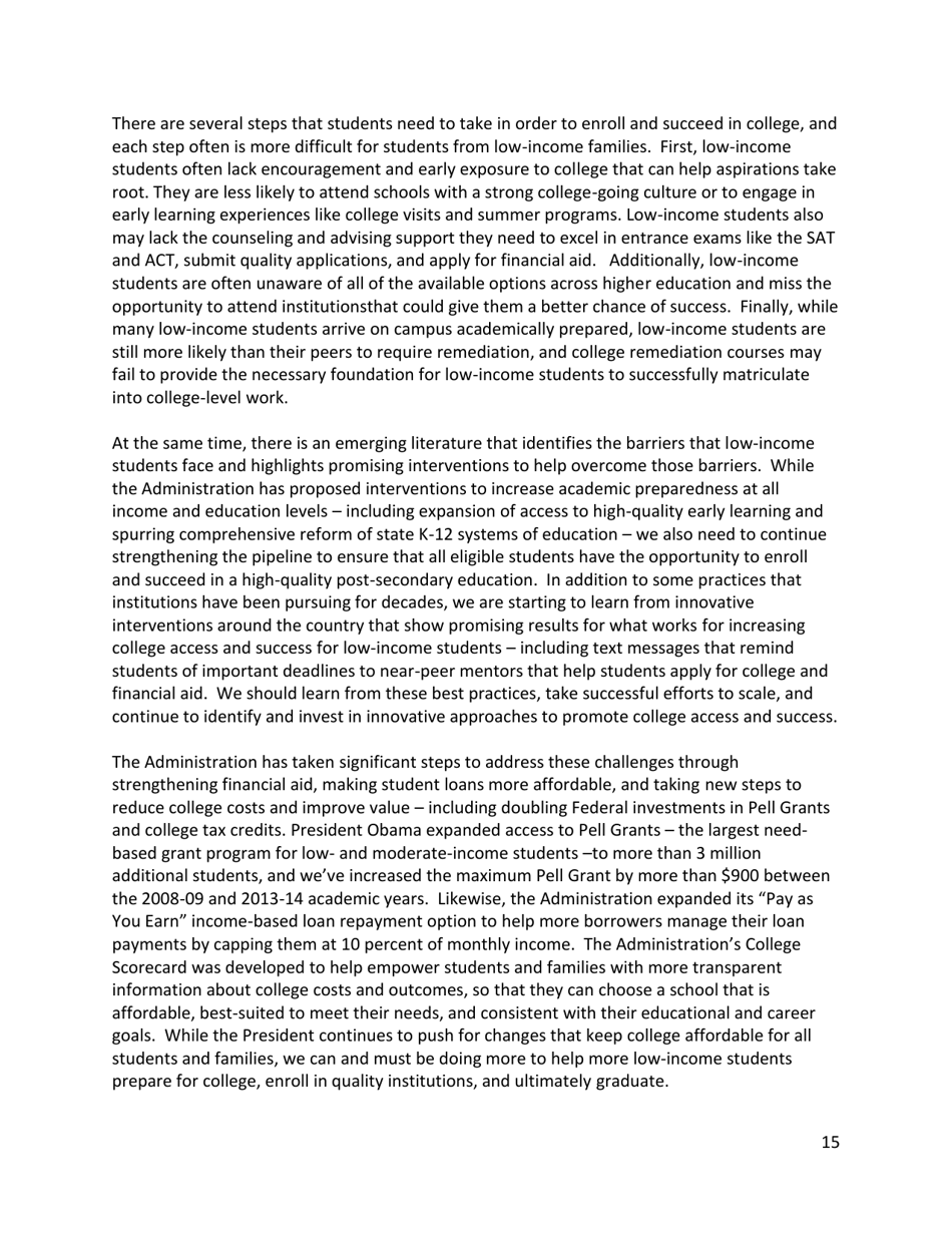 Increasing College Opportunity for Low-Income Students, Page 15