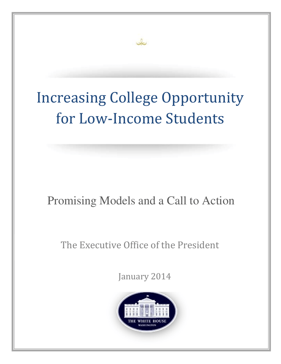 Increasing College Opportunity for Low-Income Students, Page 1